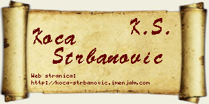 Koča Štrbanović vizit kartica